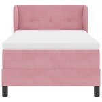 Lit coffre vidaXL avec matelas rose 100x200 cm en velours
