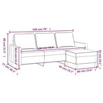 vidaXL Canapé à 3 places avec repose-pieds Bleu 180 cm Velours