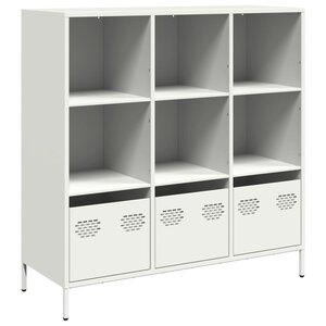 vidaXL Buffet haut blanc 101 5x39x103 5 cm acier