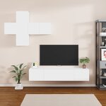 vidaXL Ensemble de meubles TV 7 Pièces Blanc Bois d'ingénierie