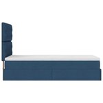 vidaXL Lit ottoman avec matelas bleu 90x200 cm tissu