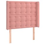 vidaXL Tête de lit avec oreilles Rose 93x16x118/128 cm Velours