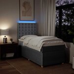 vidaXL Sommier à lattes de lit et matelas Gris clair 90x190 cm Tissu