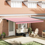 vidaXL Tissu de auvent Rouge et Blanc 450 × 300 cm Polyester