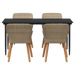 vidaXL Ensemble de salle à manger de jardin 5 pièces beige en poly rattan