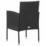 vidaXL Chaises de jardin avec coussins noir lot de 2 résine tressée
