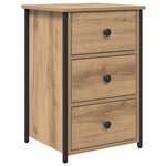 vidaXL Cabinet de chevet avec tiroir 2 Pièces Marron 40 x 36 x 60 cm