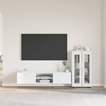 vidaXL Ensemble meuble TV avec tiroir FLORIN Blanc Bois d'ingénierie