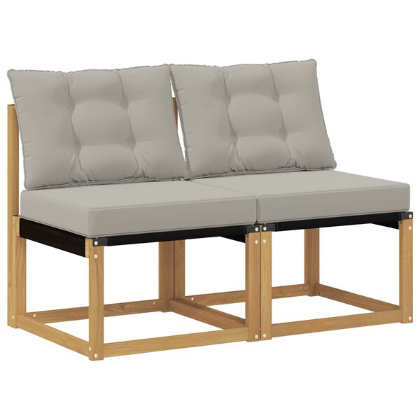 vidaXL 2 pc Sofa de milieu extérieur Blanc