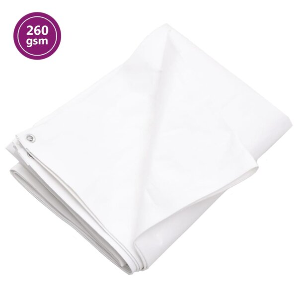 vidaXL Bâche 260 g/m² 6x8 m Blanc PEHD