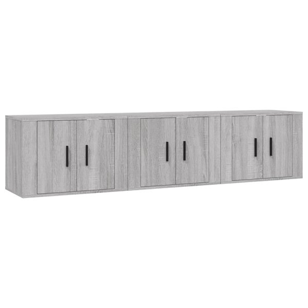 vidaXL Meubles TV muraux 3 Pièces sonoma gris 57x34 5x40 cm