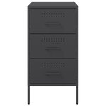 vidaXL Table de chevet noir 36x39x68 cm acier laminé à froid