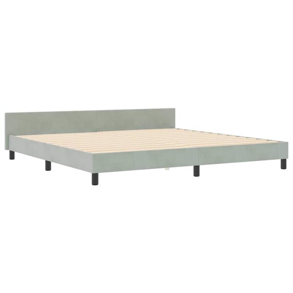 vidaXL Cadre de lit Gris clair 200x200 cm Velours