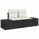 vidaXL Ensemble de Canapés avec coussin 6 Pièces Noir et Crème polyrotin