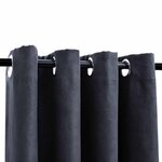 vidaXL Rideaux occultants avec anneaux Métal 2Pièces Anthracite 140x225cm