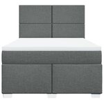 vidaXL Sommier à lattes de lit avec matelas Gris foncé 140x190cm Tissu