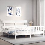 vidaXL Cadre de lit sans matelas blanc bois massif de pin