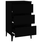 vidaXL Table de chevet noir 40x35x70 cm bois d’ingénierie