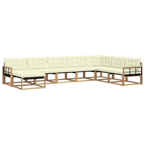 vidaXL Ensemble de canapés d'extérieur 8 pc Blanc et crème