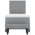 vidaXL Lit à ressorts avec tête de lit Gris clair 90 x 200 cm tissu