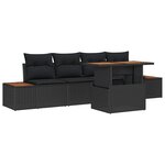 vidaXL Ensemble de salle à manger pour jardin 5 Pièces Noir et Marron