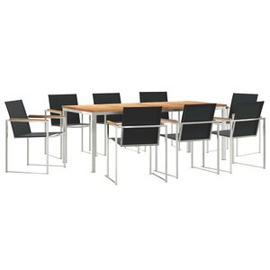 vidaXL Ensemble de salle à manger pour jardin 9 Pièces