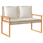 vidaXL Salon de jardin avec coussins 4Pièces mélange beige résine tressée