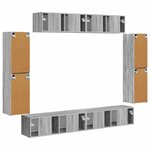 vidaXL Meuble TV 8 Pièces Gris Sonoma