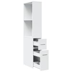 vidaXL Armoire de salle de bain étroite avec roulettes blanc