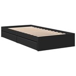 vidaXL Cadre de lit avec tiroirs noir 90x200 cm bois d'ingénierie