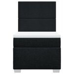vidaXL Sommier à lattes de lit avec matelas Noir 90x200 cm Tissu