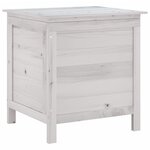 vidaXL Boîte de rangement de jardin blanc bois massif de sapin
