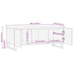 vidaXL Table basse noir 100x54x40 cm bois massif de manguier