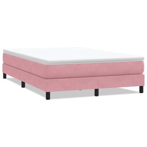 vidaXL Sommier à lattes de lit sans matelas rose 140x210 cm velours
