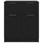 vidaXL Buffet avec tiroir Chêne noir 60 x 30 x 70 cm Bois d'ingénierie
