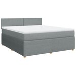 vidaXL Sommier à lattes de lit avec matelas Gris clair 180x200cm Tissu