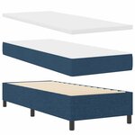 vidaXL Lit à ressorts avec matelas Bleu 90 x 190 cm tissu