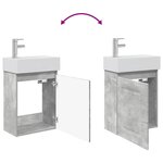 vidaXL Meuble de salle de bain avec robinet Gris béton
