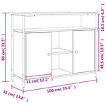 vidaXL Buffet chêne marron 100x35x80 cm bois d'ingénierie