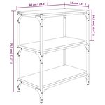 vidaXL Bibliothèque Chêne fumé 60x33x70 5cm Bois d'ingénierie et acier