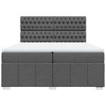 vidaXL Sommier à lattes de lit avec matelas Gris foncé 200x200cm Tissu