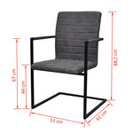 vidaXL Chaises à manger cantilever lot de 6 gris similicuir