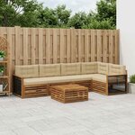 vidaXL Ensemble de canapés d'extérieur 6 Pièces Naturel et Beige