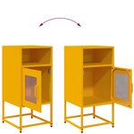 vidaXL Table de chevet jaune moutarde 36x39x78 cm acier laminé à froid