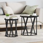 Tables d'appoint vidaXL 2 Pièces en bois noir stratifié