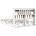 vidaXL Lit bibliothèque sans matelas blanc 160x200 cm bois pin massif