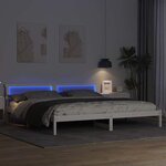 vidaXL Cadre de lit avec tête de lit Blanc 200 x 200 cm Pin massif