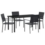 vidaXL Ensemble de salle à manger pour jardin 5 Pièces Noir Rotin PE
