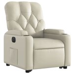 vidaXL Fauteuil inclinable électrique crème similicuir
