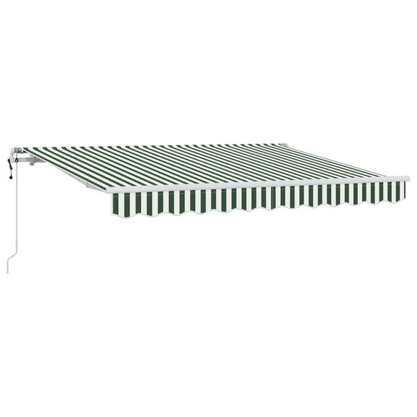 vidaXL Auvent Rétractable Vert et blanc 350 x 200 cm